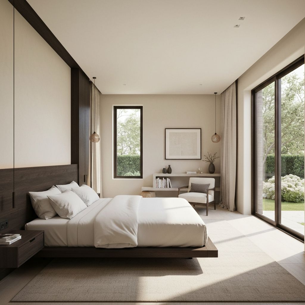 Suíte Master - Nosso quarto mais espaçoso, com cama king-size, varanda privativa com vista panorâmica e banheiro luxuoso com banheira de imersão.